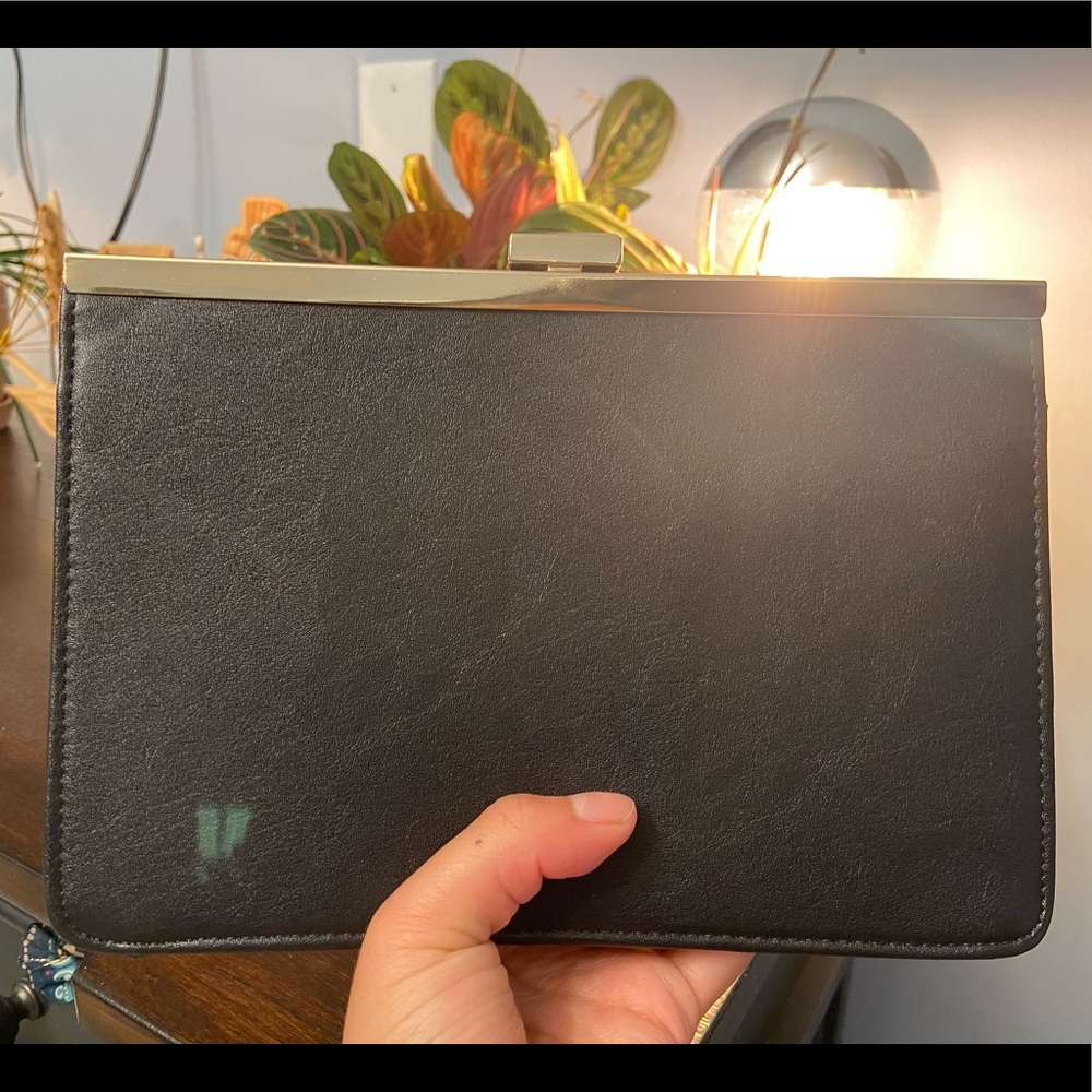 Black and gold clutch purse